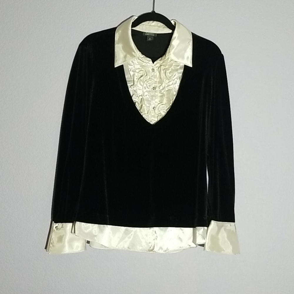 Nice velvet and satin dress shirt